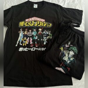 ✨My Hero Academia Funimation [Set] Black Shirt & Black Pants-Unisex Size Small✨
